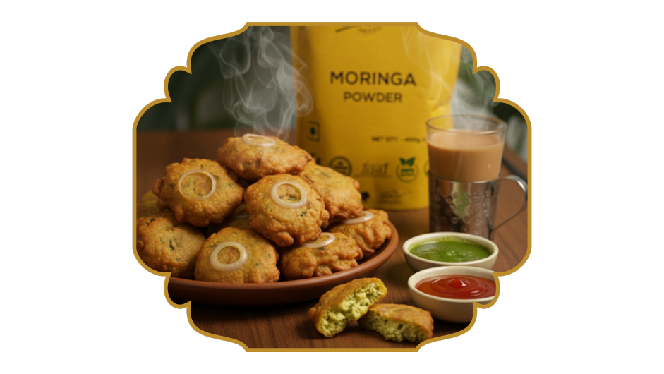 Moringa Pakoras – Crispy deep-fried fritters !