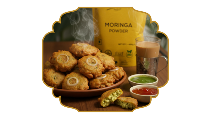 Moringa Pakoras – Crispy deep-fried fritters !