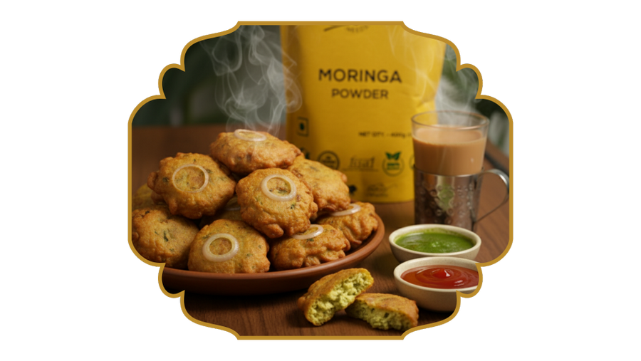 Moringa Pakoras – Crispy deep-fried fritters !