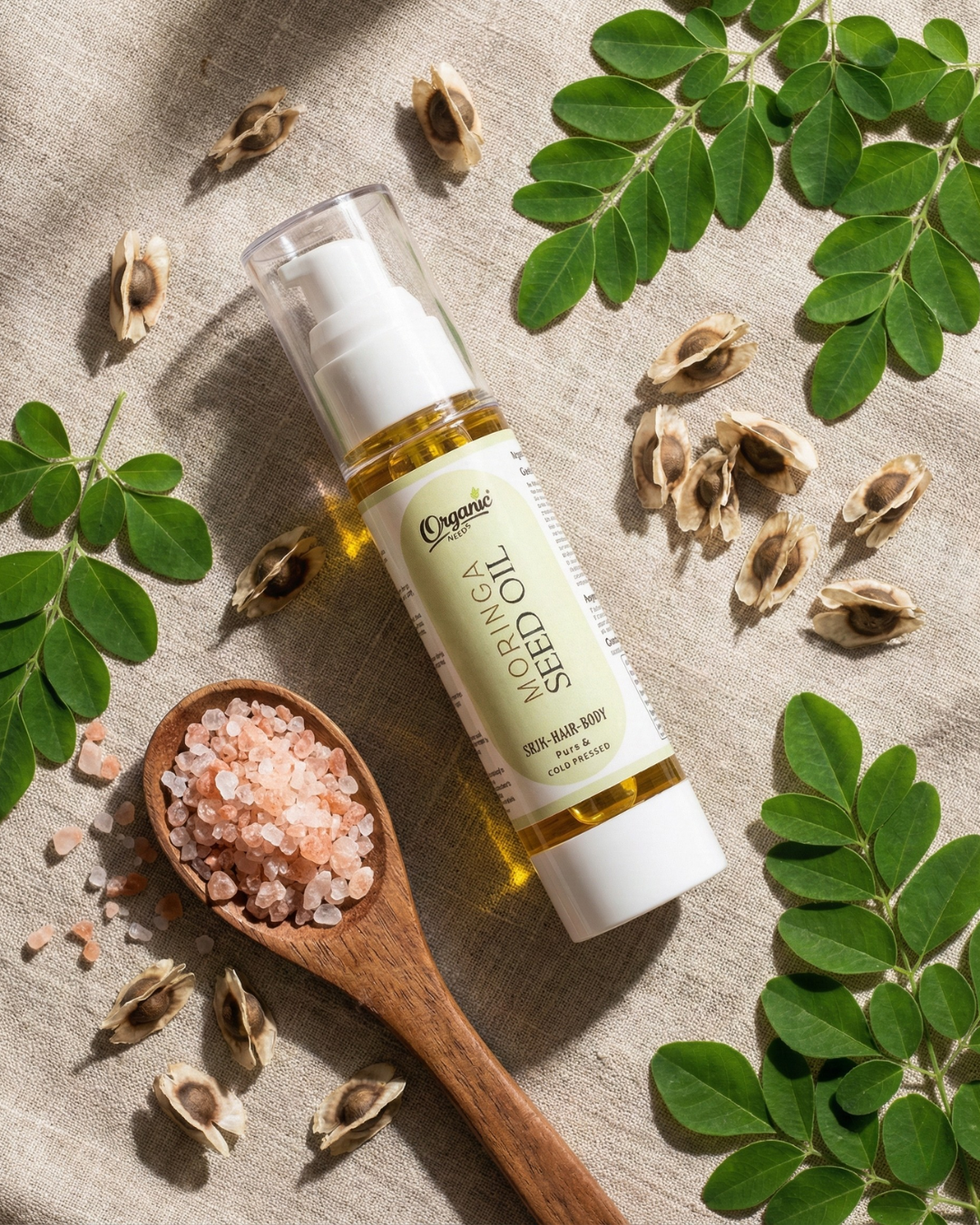 Organic Moringa Oil for Hair Growth & Skin Nourishment