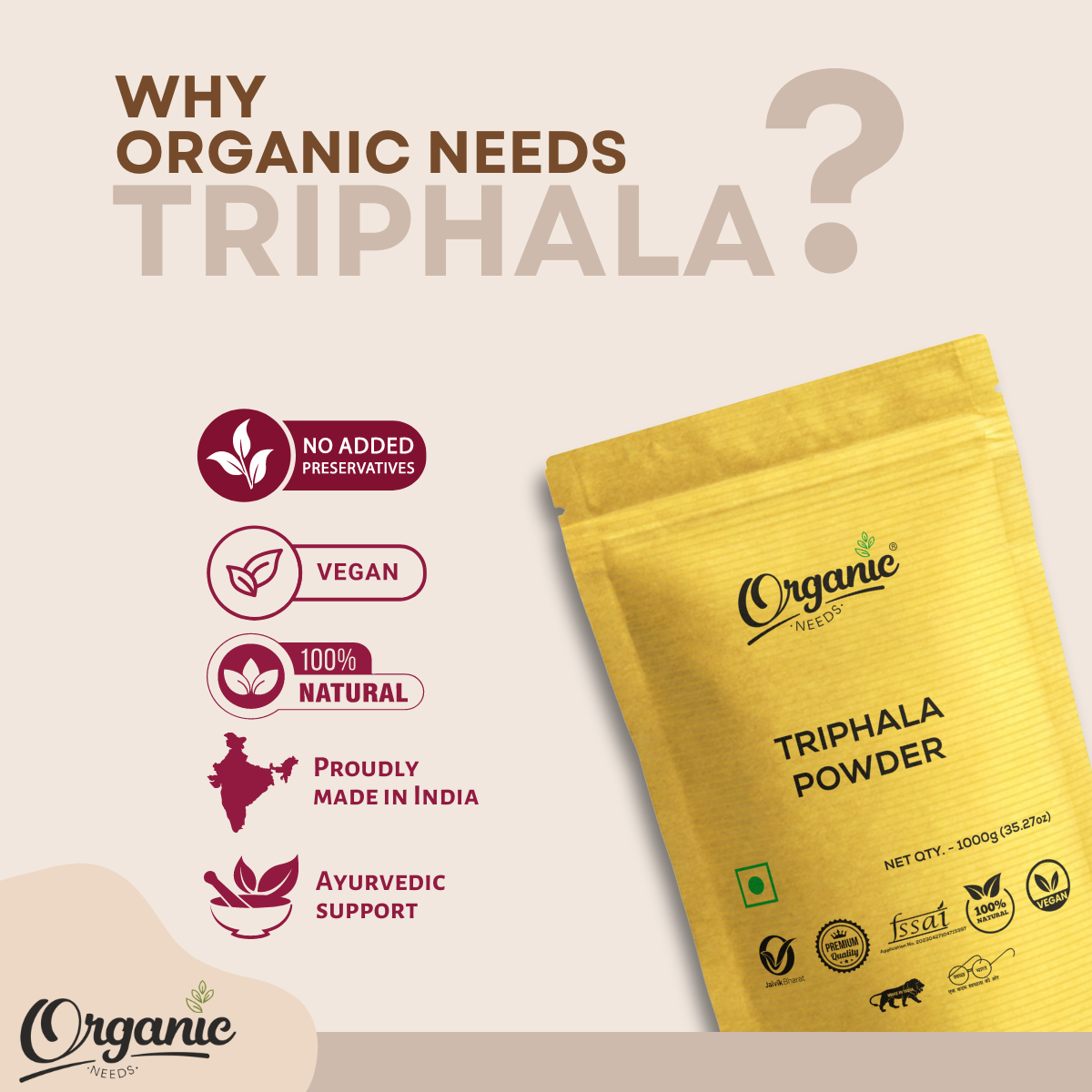 Organic Triphala Powder | Digestion, Detox, & Energy.