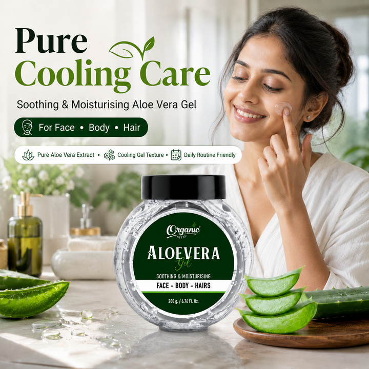 Aloe Vera Gel - 100% Pure & Natural, Soothing Gel for Face, Hair & Skin