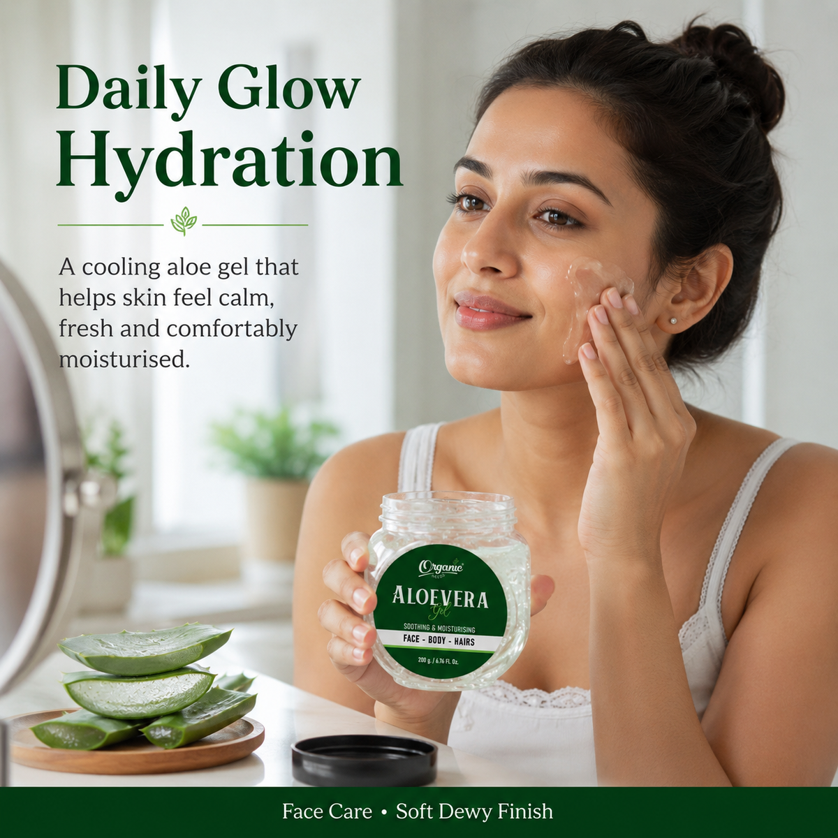 Aloe Vera Gel - 100% Pure & Natural, Soothing Gel for Face, Hair & Skin
