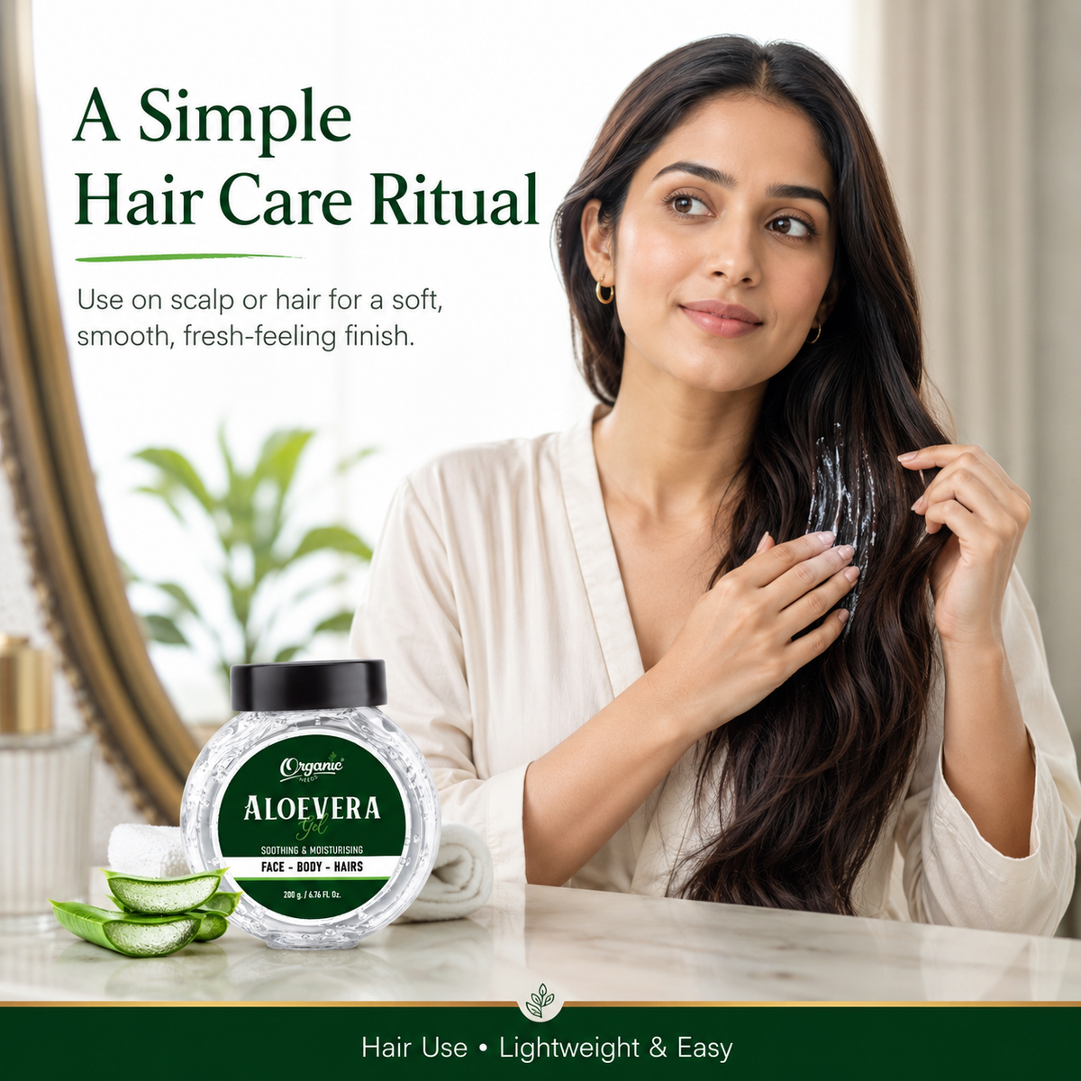 Aloe Vera Gel - 100% Pure & Natural, Soothing Gel for Face, Hair & Skin