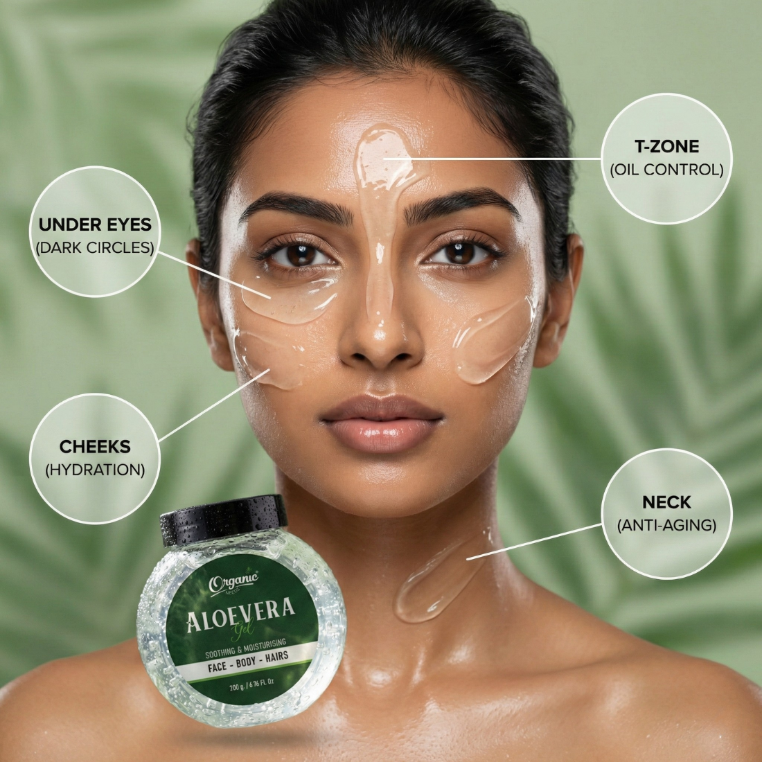 Aloe Vera Gel - 100% Pure & Natural, Soothing Gel for Face, Hair & Skin