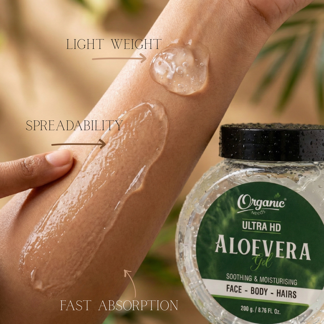 Aloe Vera Gel - 100% Pure & Natural, Soothing Gel for Face, Hair & Skin