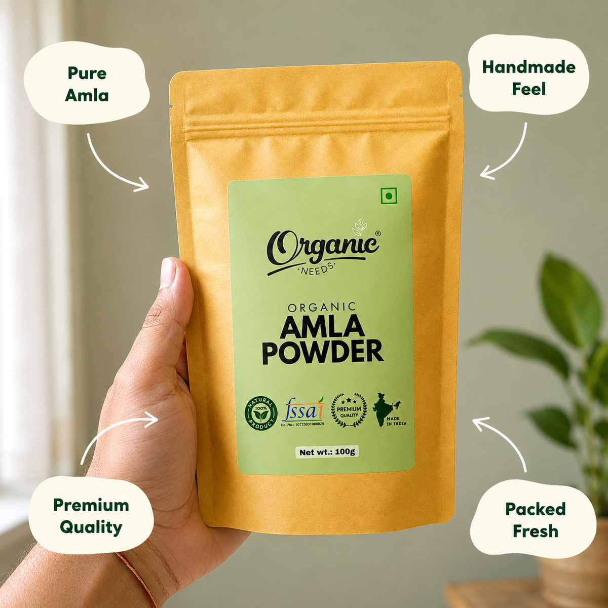 Organic Amla Powder | Pure Indian Amla Powder for Immunity, Digestion, Skin & Hair Wellness