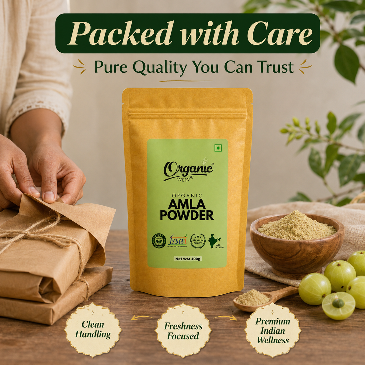 Organic Amla Powder | Pure Indian Amla Powder for Immunity, Digestion, Skin & Hair Wellness