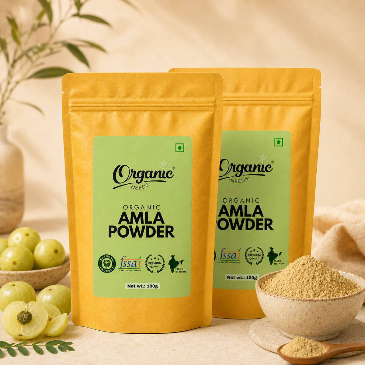 Organic Amla Powder | Pure Indian Amla Powder for Immunity, Digestion, Skin & Hair Wellness