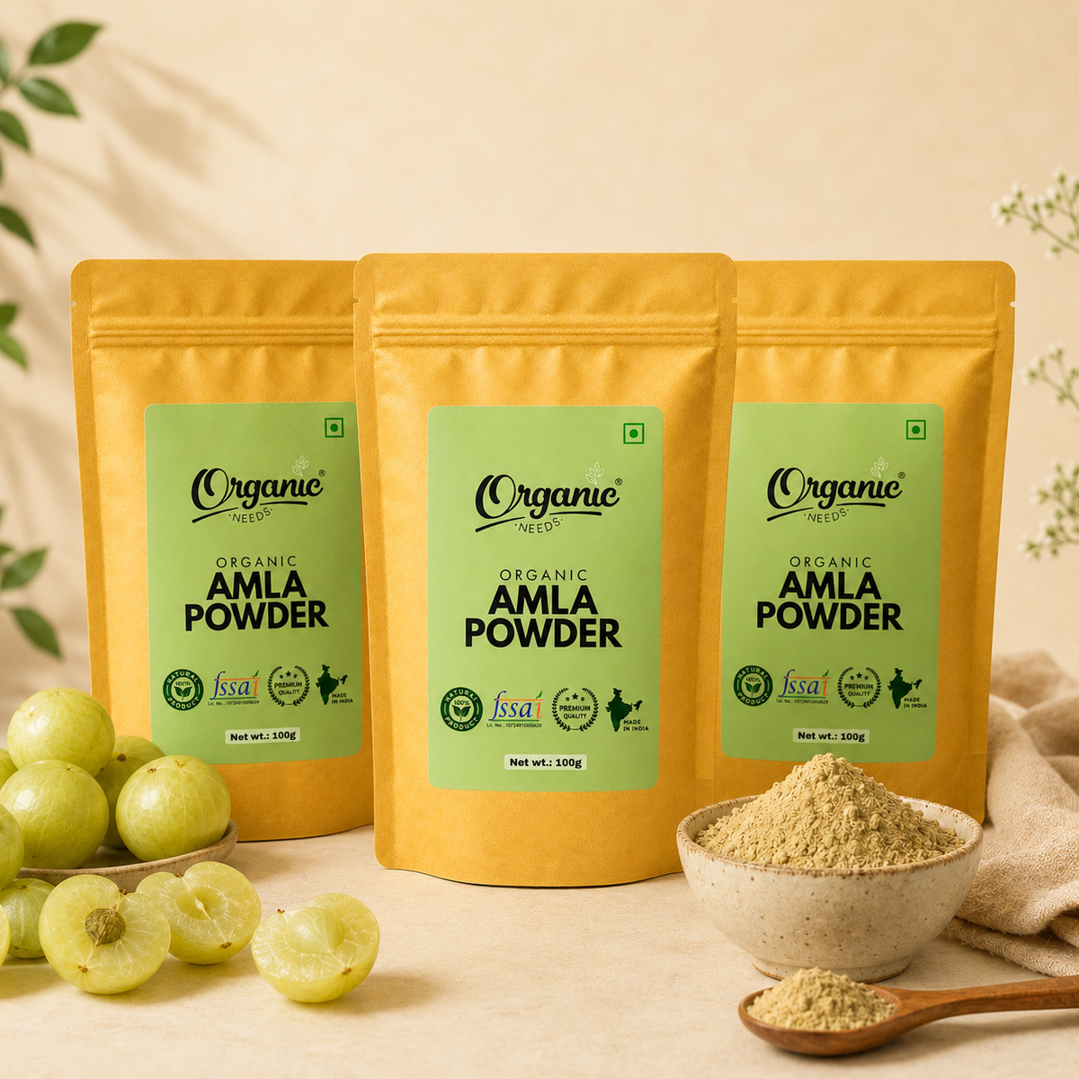 Organic Amla Powder | Pure Indian Amla Powder for Immunity, Digestion, Skin & Hair Wellness