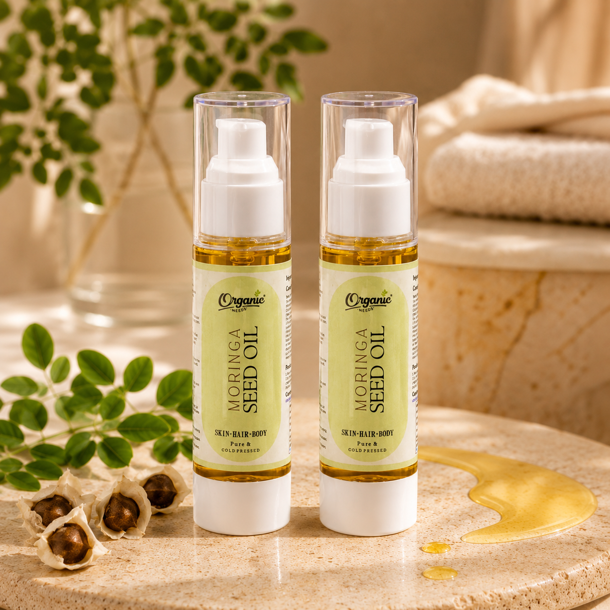 Organic Moringa Oil for Hair Growth & Skin Nourishment