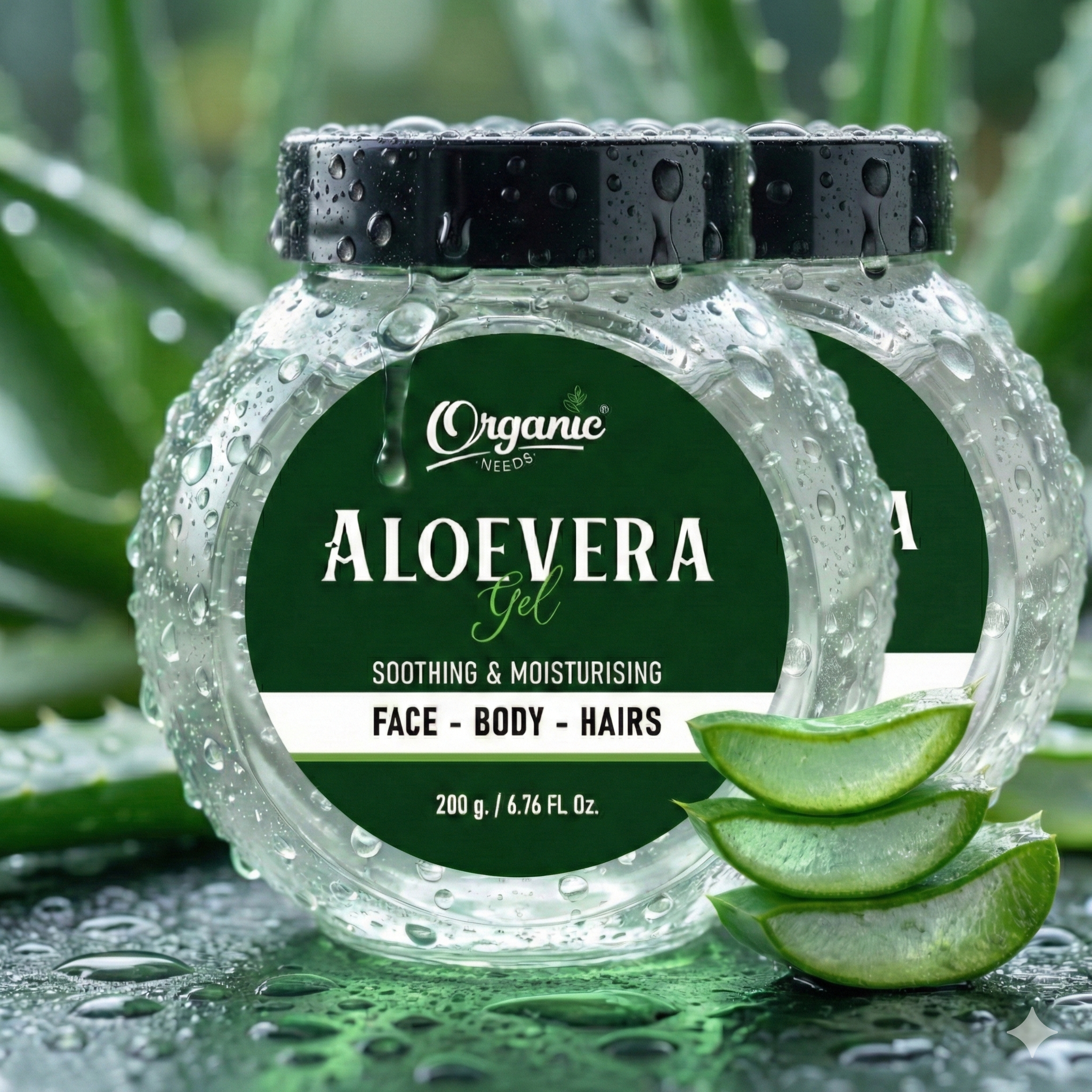 Aloe Vera Gel - 100% Pure & Natural, Soothing Gel for Face, Hair & Skin