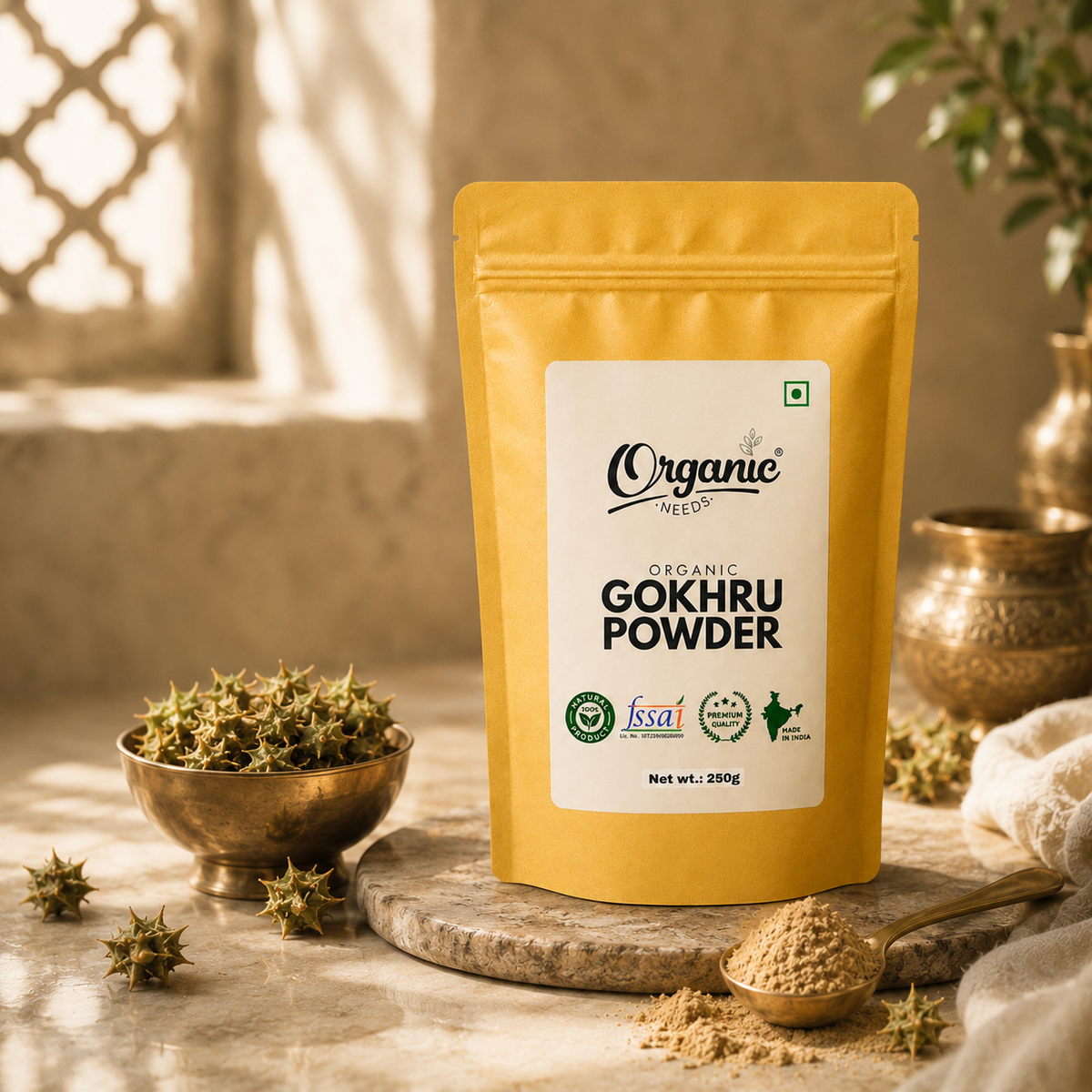 Organic Gokhru Powder | Gokshura Churna for Urinary Wellness & Stamina.
