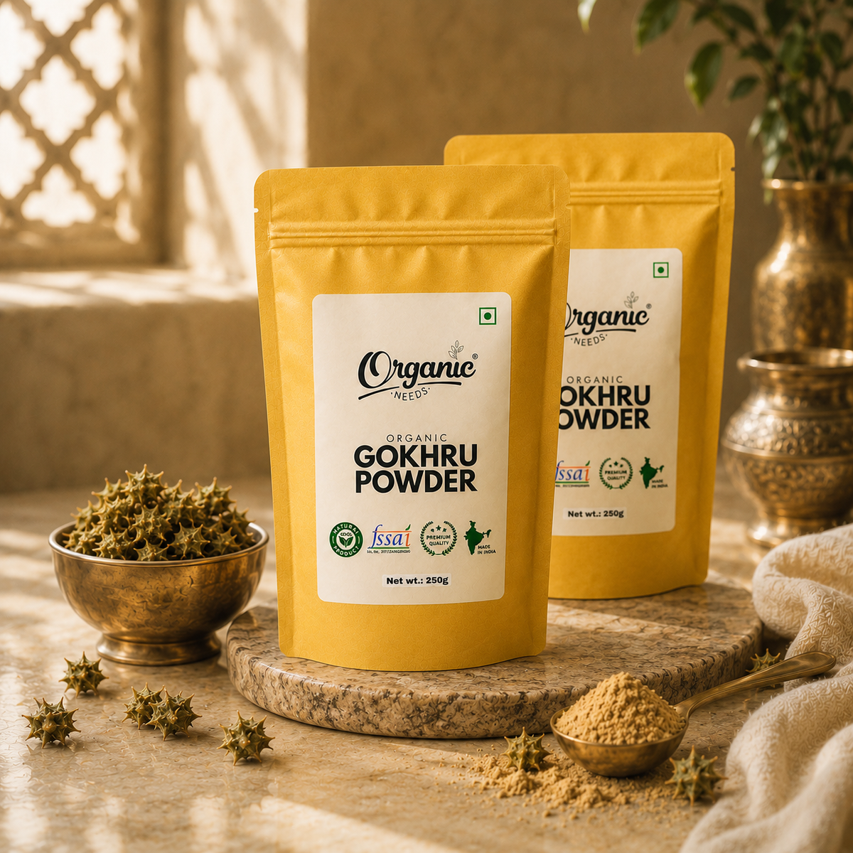 Organic Gokhru Powder | Gokshura Churna for Urinary Wellness & Stamina.