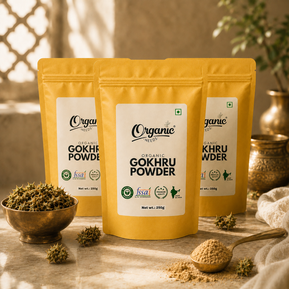 Organic Gokhru Powder | Gokshura Churna for Urinary Wellness & Stamina.