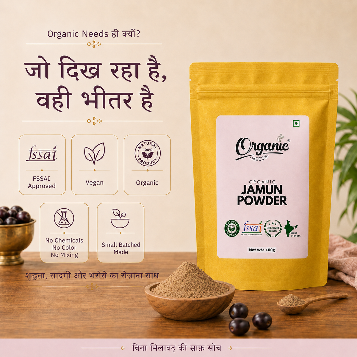 Organic Jamun Seed Powder | Jamun Beej Churna for Sugar-Conscious Wellness
