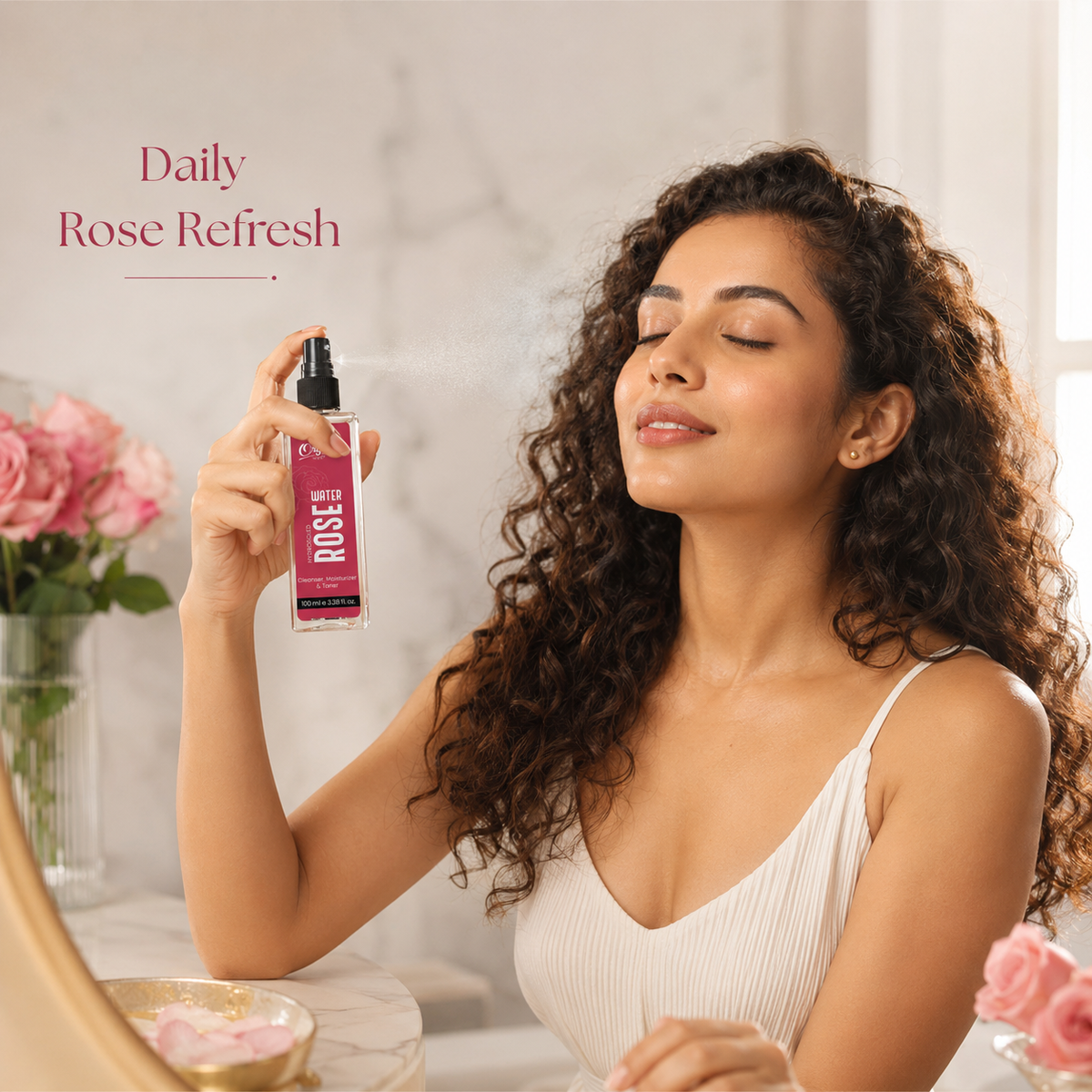 Rose Water - 100% Pure, Steam distilled, Natural, Hydrating Facial Mist