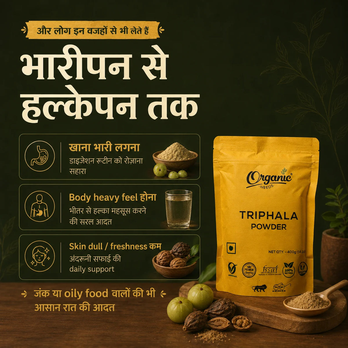 Organic Triphala Powder | Digestion, Detox, & Energy.